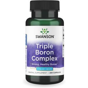 Swanson Triple Boron Complex – Bone Health and Joint Support Mineral Supplement – Citrate, Aspartate, Glycinate (250 Capsules)