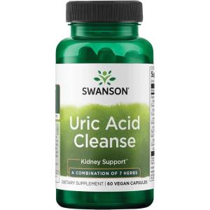 Swanson Uric Acid Cleanse – Natural Supplement Promoting Kidney Support – Features a Powerful Combination of 7 Herbs – (60 Veggie Capsules)(60 Count (Pack of 1))