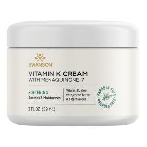 Swanson Vitamin K Cream with Menaquinone-7-2 fl Ounce (59 ml) – Nourishing Cream for Skin Health and Vibrance(2 Fl Oz (Pack of 1))