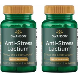 Swanson Women’s Anti-Stress Formula (Lactium) – Helps Counter Stress, Promotes Relaxation and Sleep Support – (60 Capsules, 167mg) 1 Pack(60 Count (Pack of 2))