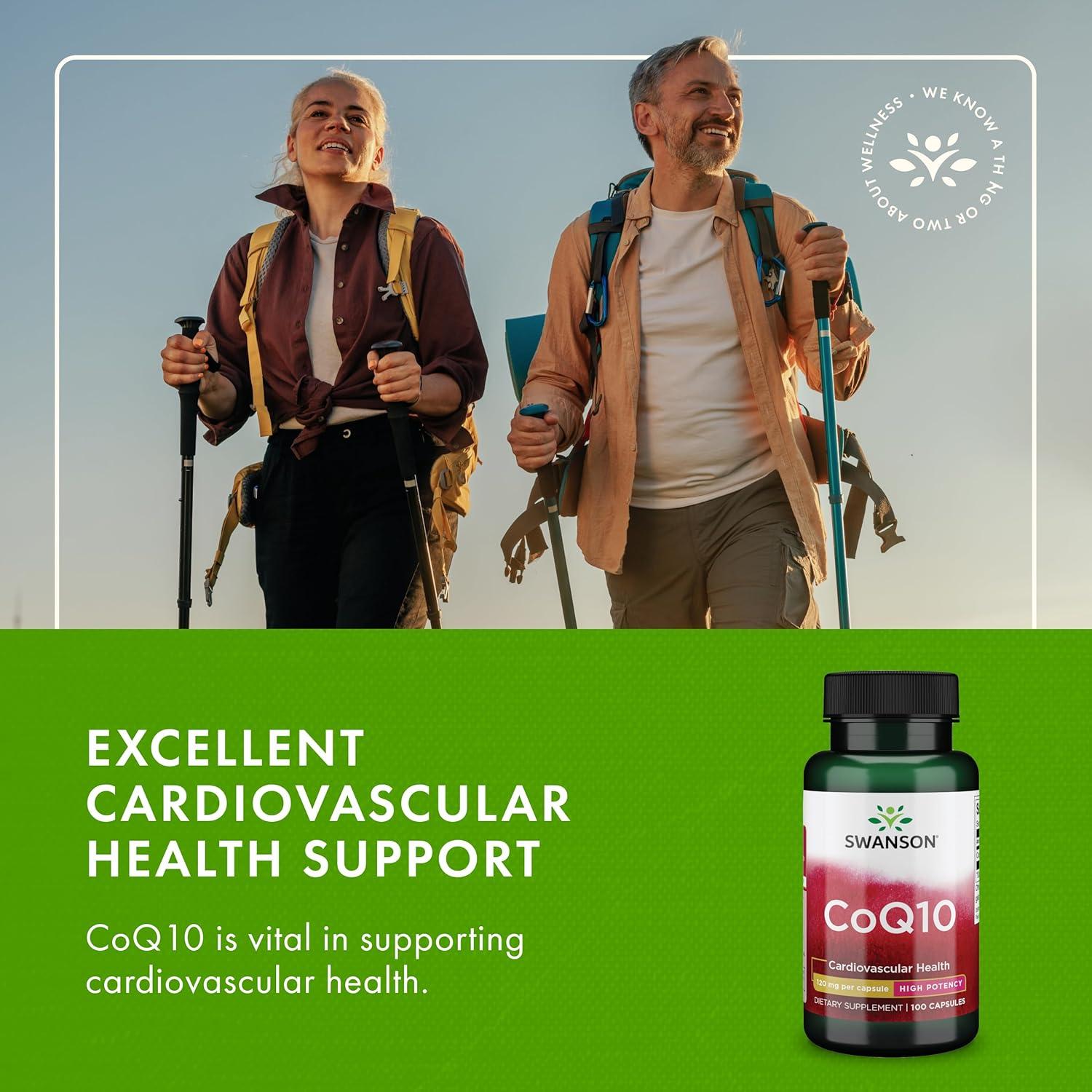 imageSwanson CoQ10 Helps Promote Heart Health Energy Support ampamp Aids Overall Cardiovascular System Health Helps Maintain Coenzyme Q10 Supplement 100 Capsules 120mg Each100 Count Pack of 1