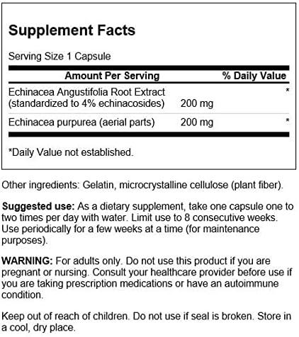 imageSwanson HERB ECHINACEA STD 200MG 60 CAPS