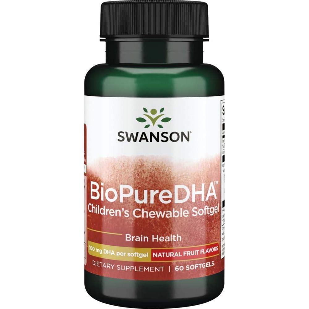 imageSwanson Biopure Dha Fish Oil Chewable Softgels 550 Milligrams 60 Sgels
