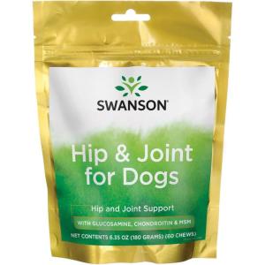 Swanson Glucosamine & Chondroitin for Dogs Hip & Joint with Msm 6.35 Ounce (180 g) Pkg