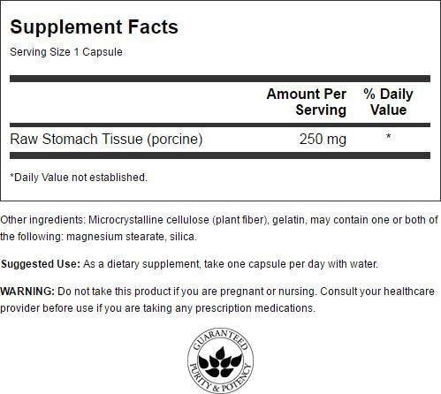 imageRaw Stomach Glandular 250 mg 60 Caps