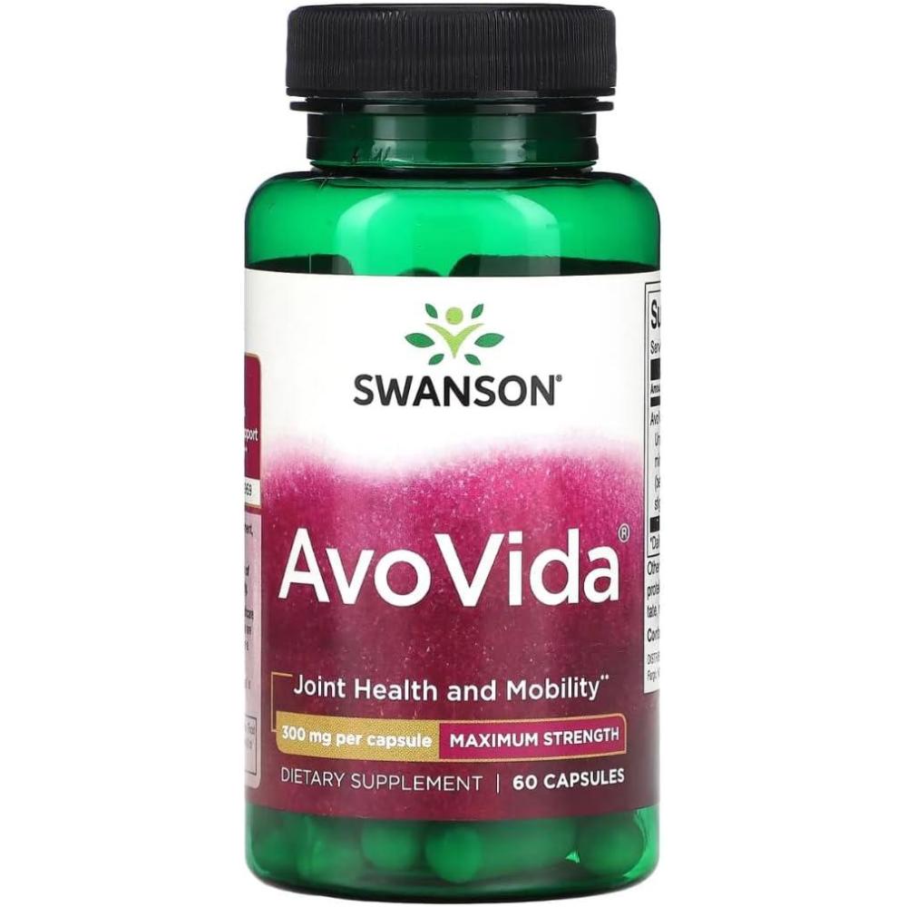 imageSwanson AvoVida  Natural Supplement Promoting Joint Health ampamp Mobility  Avocado ampamp Soybean Unsaponifiables to Support Cartilage ampamp Tissue Health  60 Capsules 300mg Each 1 Pack60 Count Pack of 3