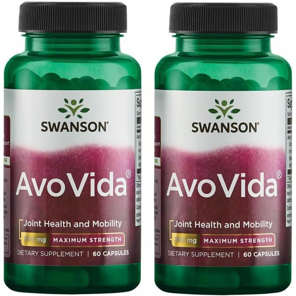 imageSwanson AvoVida  Natural Supplement Promoting Joint Health ampamp Mobility  Avocado ampamp Soybean Unsaponifiables to Support Cartilage ampamp Tissue Health  60 Capsules 300mg Each 1 Pack60 Count Pack of 2