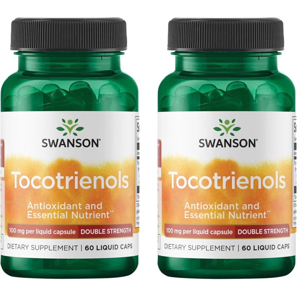 imageSwanson Double Strength Tocotrienols  Antioxidant  60 Liquid Capsules 100mg Each60 Count Pack of 2
