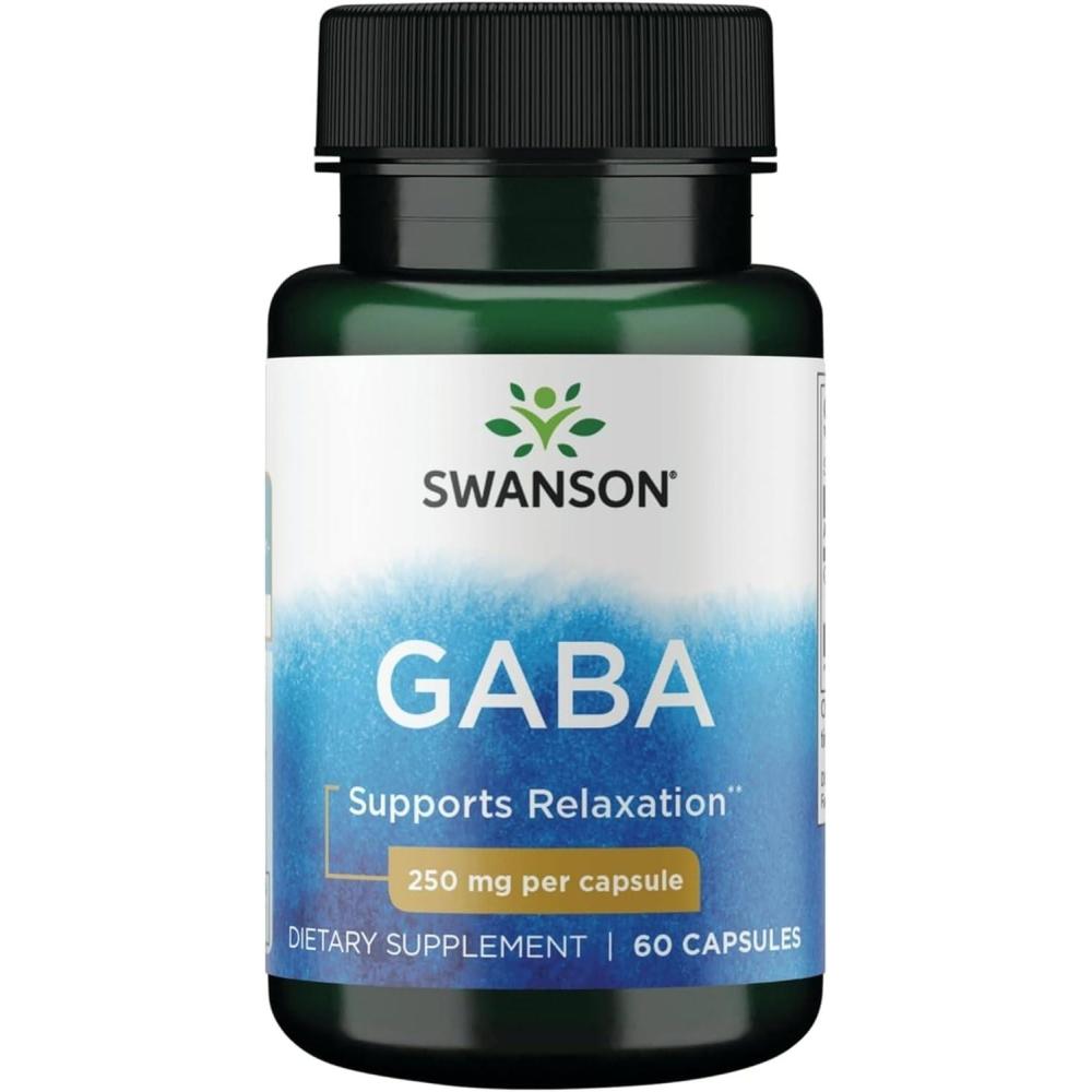 imageSwanson GABA Gamma Amino Acidbutyric Acid 250 Milligrams 60 Capsules