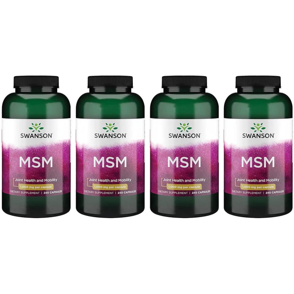 imageSwanson MSM  Essential Minerals Promoting Mobility ampamp Joint Health Support  Helps to Maintain Connective Tissue Health Including Cartilage Collagen ampamp Hair  240 Capsules 1000mg Each 4 Pack