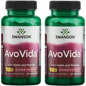 Swanson AvoVida – Natural Supplement Promoting Joint Health & Mobility – Avocado & Soybean Unsaponifiables to Support Cartilage & Tissue Health – (60 Capsules, 300mg Each) (1 Pack)(60 Count (Pack of 2))