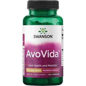 Swanson AvoVida – Natural Supplement Promoting Joint Health & Mobility – Avocado & Soybean Unsaponifiables to Support Cartilage & Tissue Health – (60 Capsules, 300mg Each) (1 Pack)(60 Count (Pack of 1))