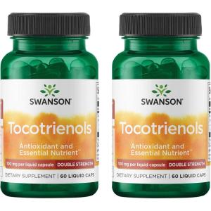 Swanson Double Strength Tocotrienols – Antioxidant – (60 Liquid Capsules, 100mg Each)(60 Count (Pack of 2))