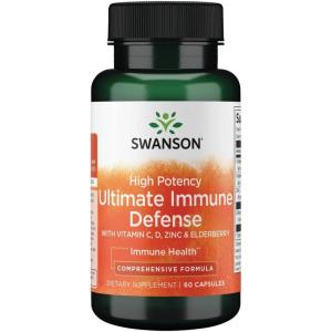 Swanson High Potency Ultimate Immune Defense with C, D, Zinc & Elderberry 60 Caps