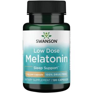 Swanson Melatonin – Herbal Supplement – Sleep and Relaxation – 120 Capsules, 1mg Each