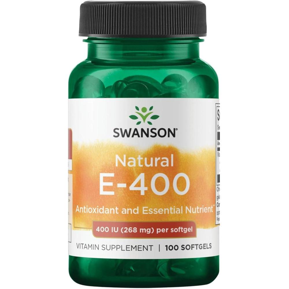 imageSwanson Natural Vitamin E 400 IU  Dietary Supplement for Daily Antioxidant Support  Can Support Immune System  Essential Nutrient and Vitamin Supplement 268 mg 100 Softgels