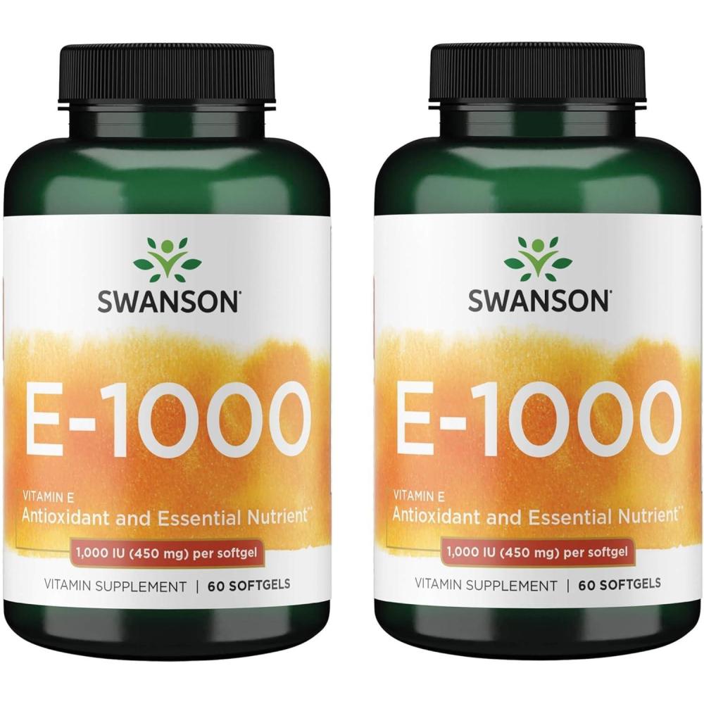 imageSwanson Vitamin E 1000 Iu 1000 Iu 450 Milligrams 60 Sgels 2 Pack
