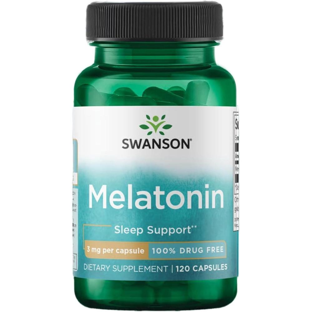 imageSwanson Melatonin  Herbal Supplement  Sleep and Relaxation  120 Capsules 3mg Each