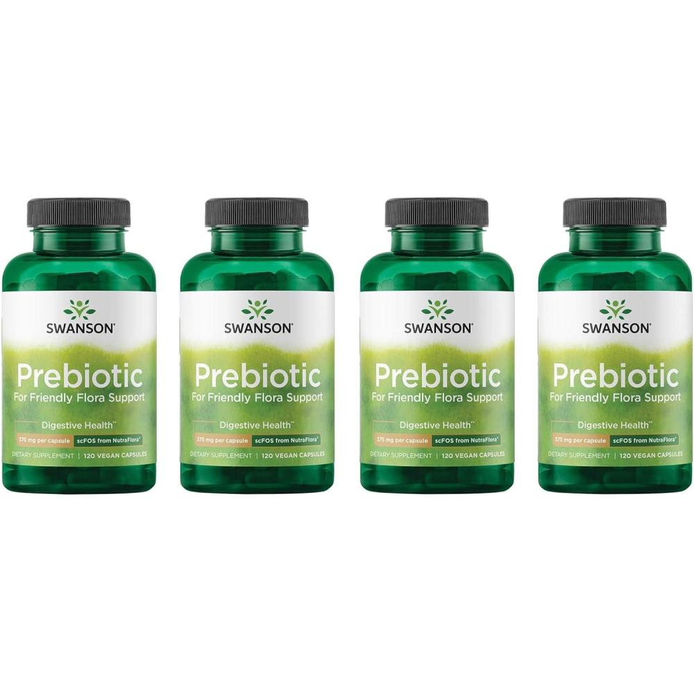 imageSwanson Prebiotic Capsules Promotes Friendly Flora Support ampamp Overall Digestive Health Prebiotic Fiber Promoting Gut Health ampamp Immune Health Support 120 Veggie Capsules 750mg Each 4 Pack