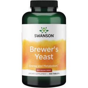 Swanson Brewer’s Yeast – B Complex Vitamin Formula (500mg, 500 Tablets) (2 Pack)(500 Count (Pack of 1))