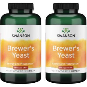 Swanson Brewer’s Yeast – B Complex Vitamin Formula (500mg, 500 Tablets) (2 Pack)(500 Count (Pack of 2))