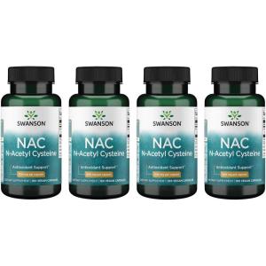 Swanson NAC – N-Acetyl Cysteine – Supplement 600 mg 100 Capsules (4 Pack)(400 Count (Pack of 1))