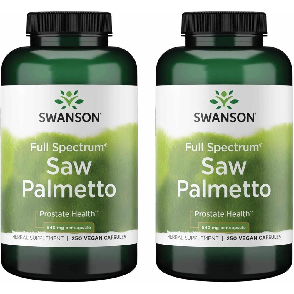 imageSwanson Saw Palmetto Herbal Supplement Promoting Male Prostate Health Support Natural Hair Supplement ampamp Urinary Health Support 540 mg 250 Capsules 2 Pack