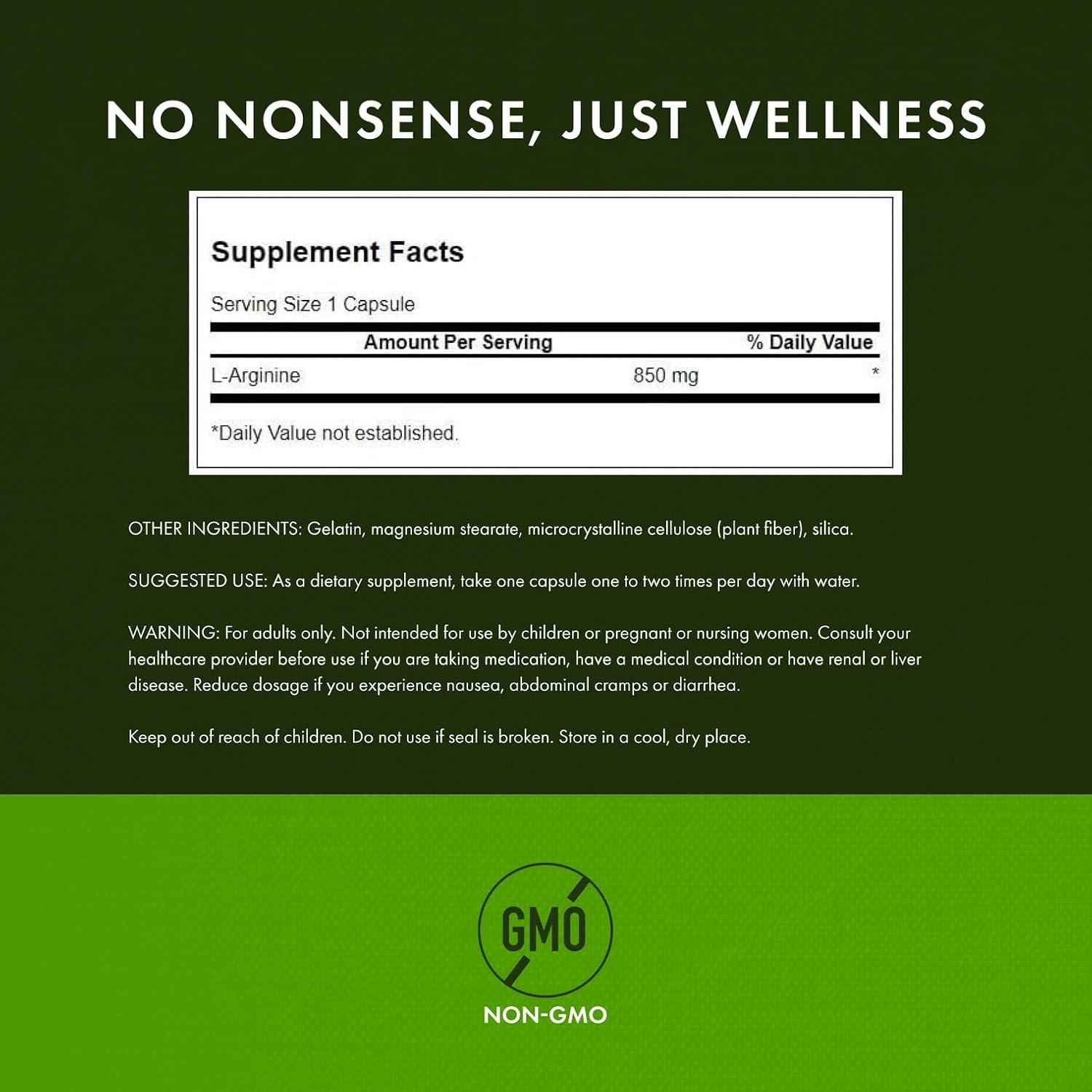 imageSwanson Amino Acid SuperStrength LArginine 850 Milligrams 90 Capsules