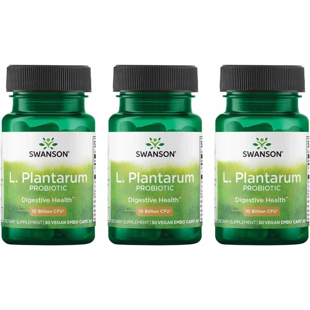 imageSwanson L Plantarum Digestive Supplement Promoting Gastrointestinal Balance ampamp Bowel Regularity Natural Formula to Help Reduce Bloating 30 Veggie Capsules30 Count Pack of 3