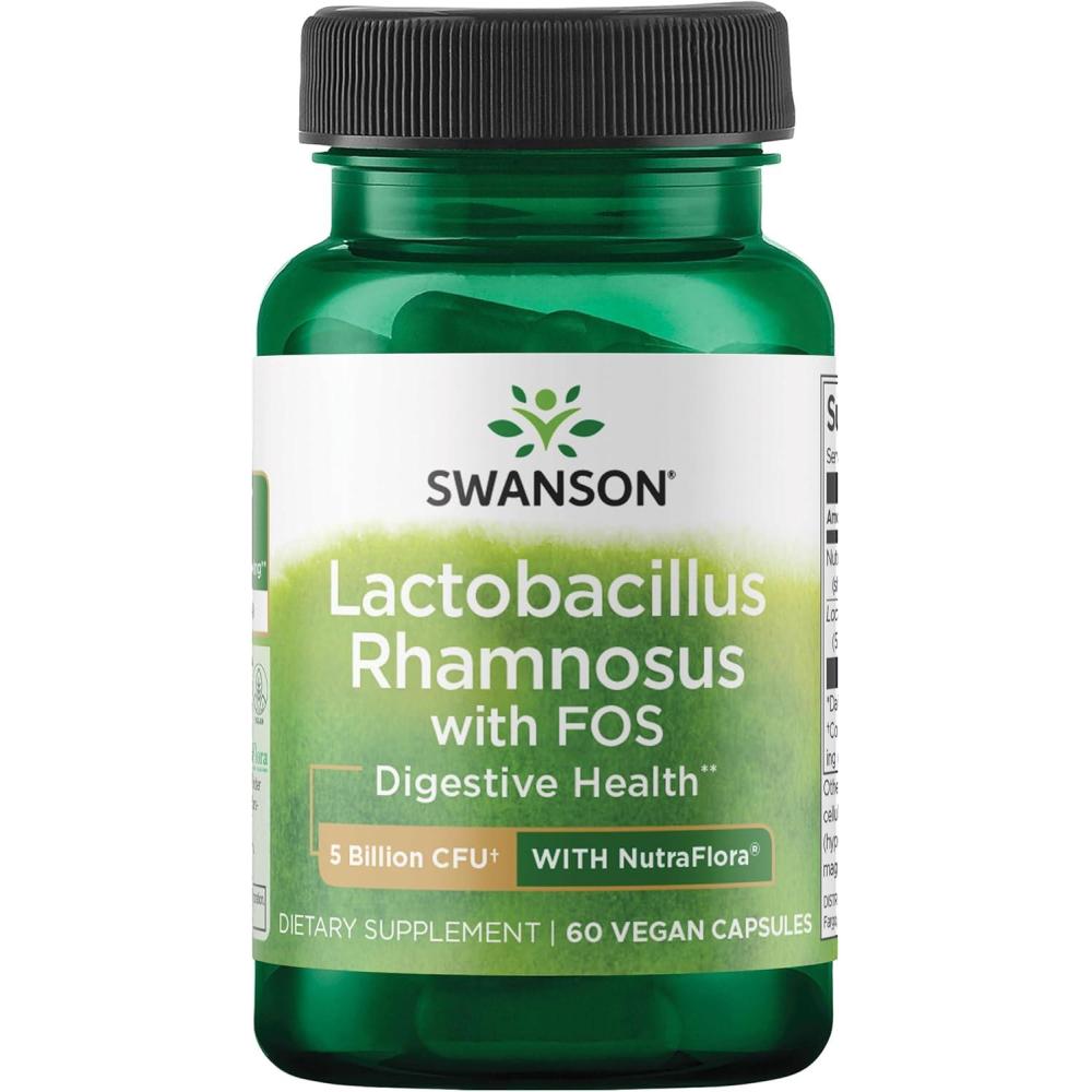 imageSwanson Lactobacillus Rhamnosus with FOS  Probiotic Supplement Supports Digestive Health  5 Billion CFU  Promotes GI Tract Health During Travel  60 Veggie Caps60 Count Pack of 1