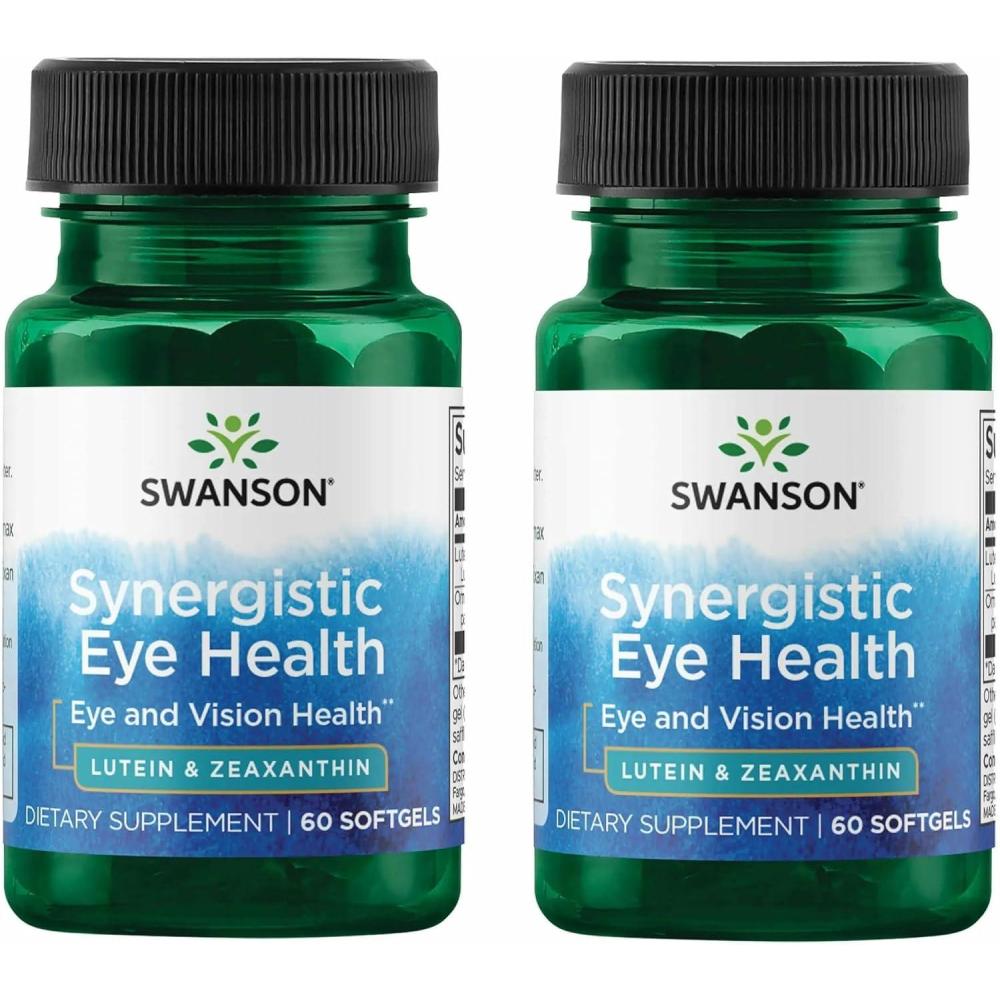 imageSwanson Lutein ampamp Zeaxanthin Synergistic Eye Health Vision Retina Macula Supplement Lutein 20 mg ampamp OmniXan Zeaxanthin 2 mg 60 Softgels Sgels60 Count Pack of 2