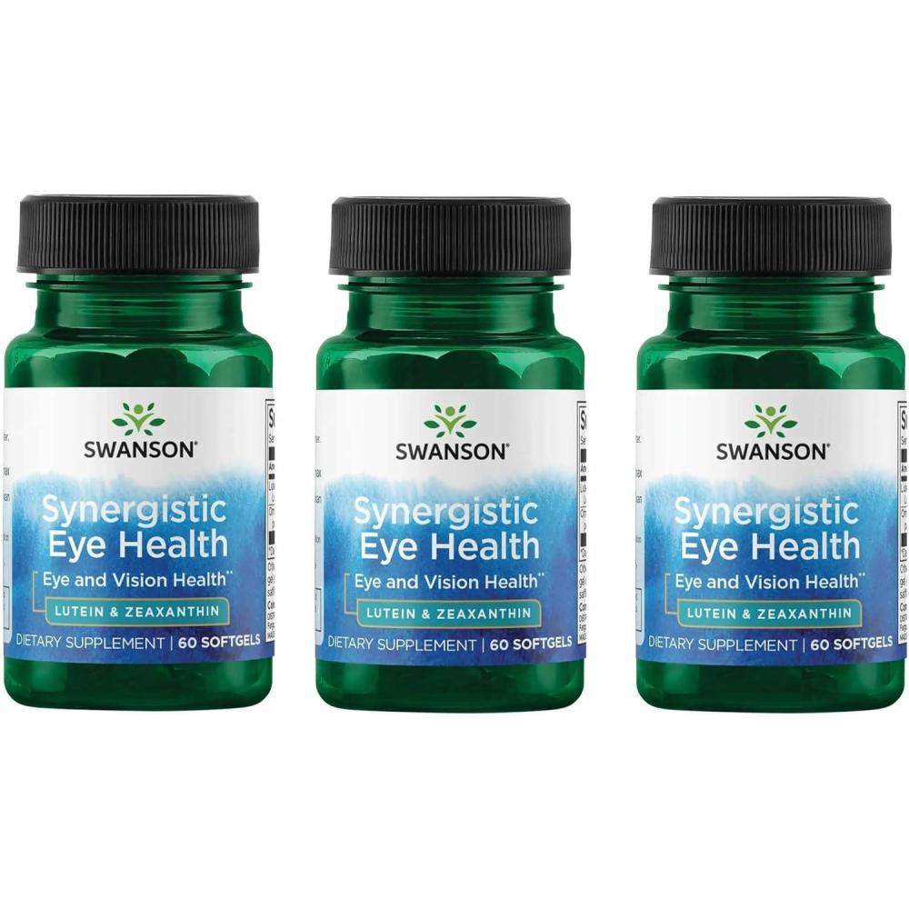 imageSwanson Lutein ampamp Zeaxanthin Synergistic Eye Health Vision Retina Macula Supplement Lutein 20 mg ampamp OmniXan Zeaxanthin 2 mg 60 Softgels Sgels60 Count Pack of 3