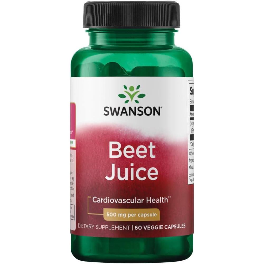imageSwanson Made with Organic Beet Juice Freeze Dried 500 Milligrams 60 Veg Capsules