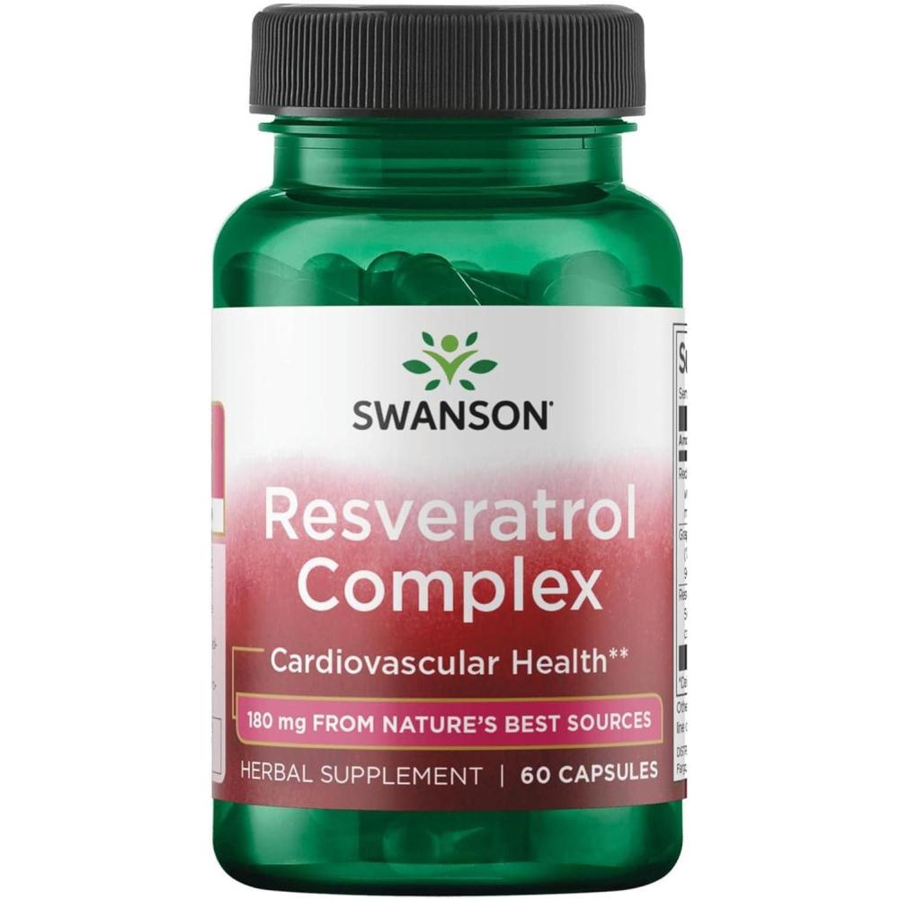 imageSwanson Resveratrol Complex  Herbal Supplement Promoting Cardiovascular Health ampamp Protection  Natural Formula Promoting Natural Health ampamp Wellness  60 Capsules