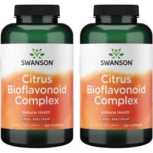 Swanson Full Spectrum Citrus Bioflavonoid Complex – Aids Vitamin C Absorption and Promotes Immune Health – Standardized to 50% Bitter Orange Bioflavonoids – (250 Capsules) 1 Pack(250 Count (Pack of 2))