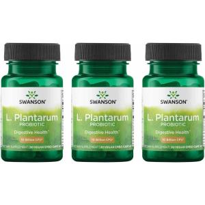 Swanson L. Plantarum – Digestive Supplement Promoting Gastrointestinal Balance & Bowel Regularity – Natural Formula to Help Reduce Bloating – (30 Veggie Capsules)(30 Count (Pack of 3))