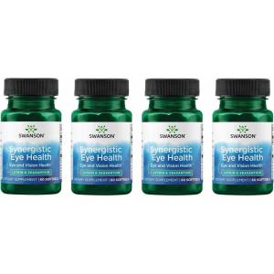 Swanson Lutein & Zeaxanthin Synergistic Eye Health Vision Retina Macula Supplement (Lutein 20 mg & OmniXan Zeaxanthin 2 mg) 60 Softgels Sgels(60 Count (Pack of 4))