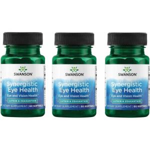 Swanson Lutein & Zeaxanthin Synergistic Eye Health Vision Retina Macula Supplement (Lutein 20 mg & OmniXan Zeaxanthin 2 mg) 60 Softgels Sgels(60 Count (Pack of 3))