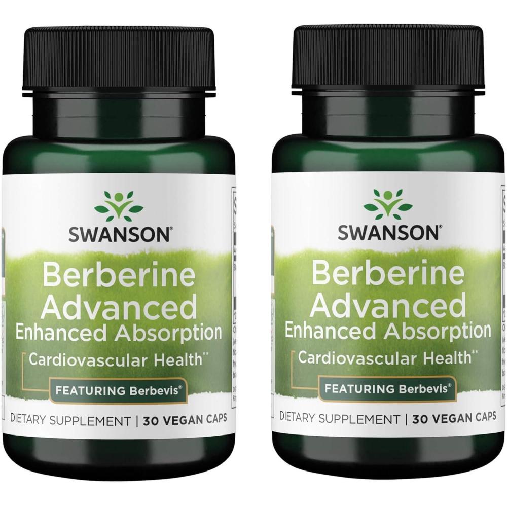 imageSwanson Berberine Advanced Enhanced Absorption  Featuring Berbevis 550 mg 30 Veg Caps 2 Pack30 Count Pack of 2