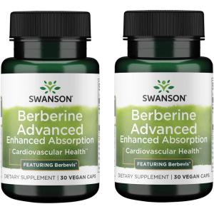 Swanson Berberine Advanced Enhanced Absorption – Featuring Berbevis 550 mg 30 Veg Caps (2 Pack)(30 Count (Pack of 2))