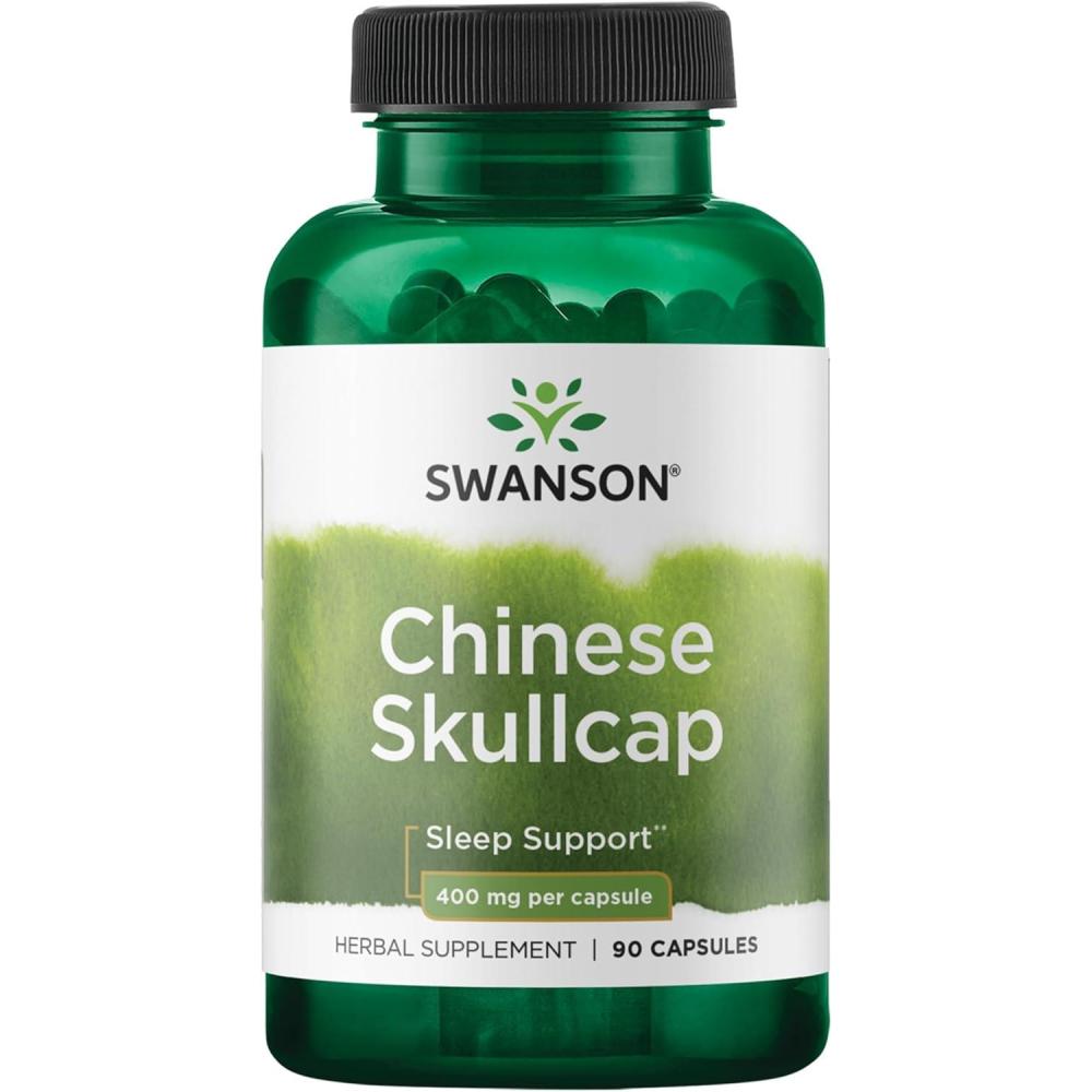 imageSwanson Chinese Skullcap  Herbal Supplement Promoting Relaxation ampamp Sleep Support  Flavonoid Formula to Help Soothe Nerves  90 Capsules 400mg Each90 Count Pack of 1