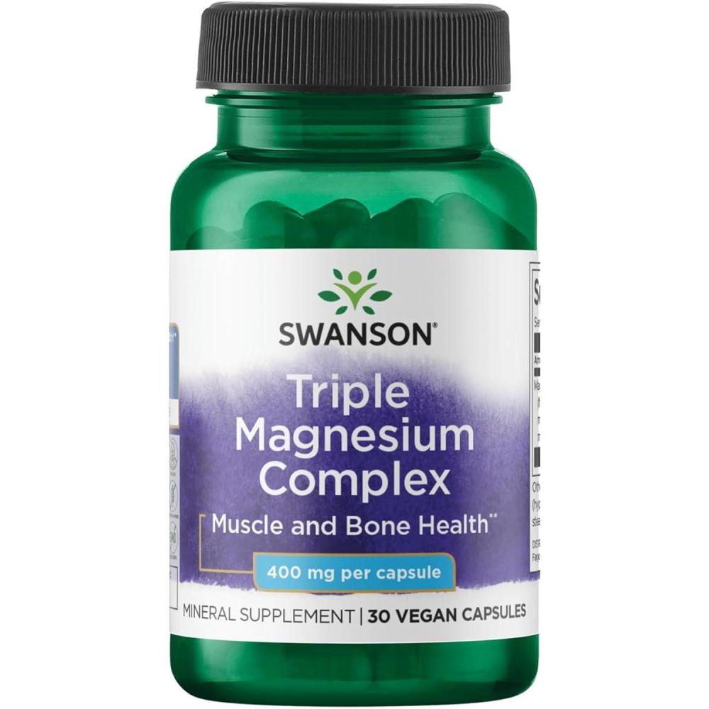 imageSwanson Triple Magnesium Complex  Mineral Supplement  Natural Support  Featuring Citrate Oxide ampamp Aspartate  300 Capsules 400mg Each 2 Pack30 Count Pack of 1