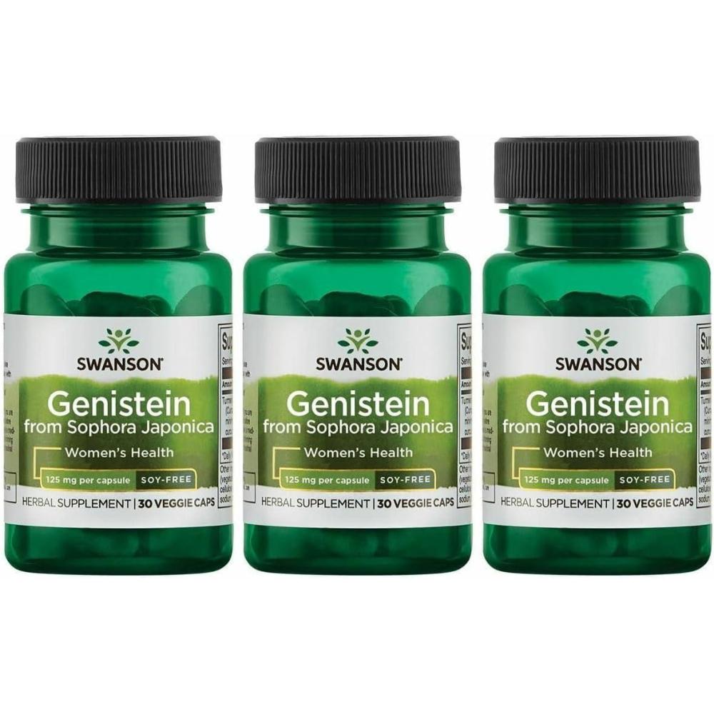 imageSwanson SoyFree Genistein  PlantBased Natural Supplement for Women  Comfort ampamp Balance  60 Veggie Capsules 125mg Each60 Count Pack of 3