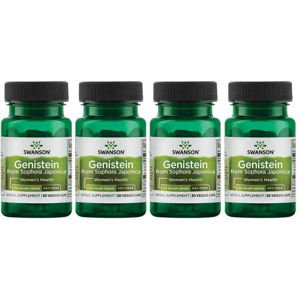 imageSwanson SoyFree Genistein  PlantBased Natural Supplement for Women  Comfort ampamp Balance  60 Veggie Capsules 125mg Each60 Count Pack of 4