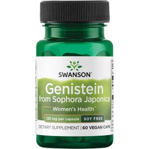 Swanson Soy-Free Genistein – Plant-Based Natural Supplement for Women – Comfort & Balance – (60 Veggie Capsules, 125mg Each)(60 Count (Pack of 1))