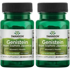 Swanson Soy-Free Genistein – Plant-Based Natural Supplement for Women – Comfort & Balance – (60 Veggie Capsules, 125mg Each)(60 Count (Pack of 2))