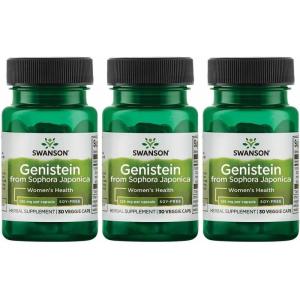 Swanson Soy-Free Genistein – Plant-Based Natural Supplement for Women – Comfort & Balance – (60 Veggie Capsules, 125mg Each)(60 Count (Pack of 3))