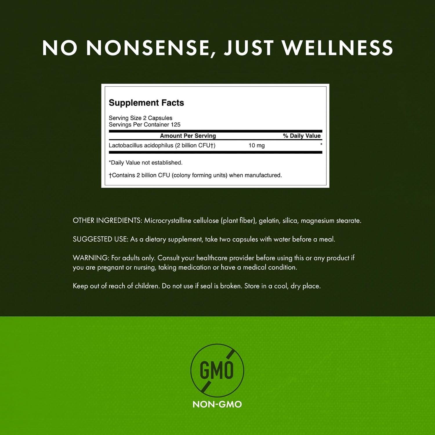 imageSwanson Lactobacillus Acidophilus Probiotic Supplement Supporting Digestive Health with 1 Billion CFU Per Capsule Promotes Bowel and GI Tract Health 250 Capsules 3 Pack