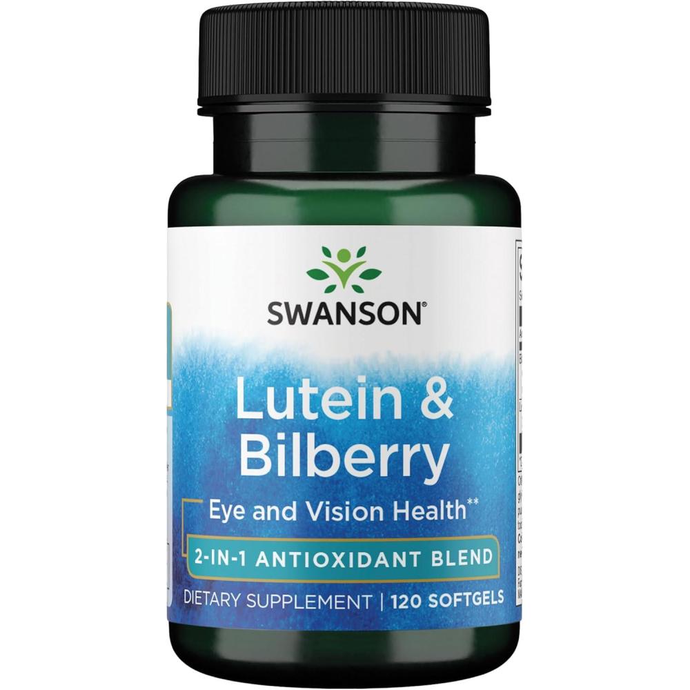 imageSwanson Standardized Lutein ampamp Bilberry  Natural Supplement Promoting Eye Sight ampamp Eye Health  Formula to Help Reduce Eye Fatigue ampamp Strain  120 Softgels120 Count Pack of 1