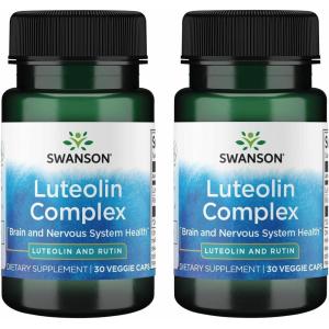 Swanson Luteolin Complex w/Rutin – Brain Support Supplement Promoting Memory, Mood & Cognitive Health – Natural Formula to Help Maintain Nervous System – (30 Veggie Capsules) 4 Pack(30 Count (Pack of 2))